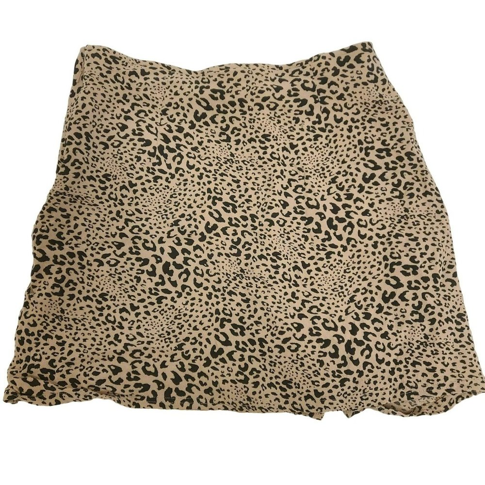 American Eagle Mini Shirt Leopard Print Tan Black Women's Small S
